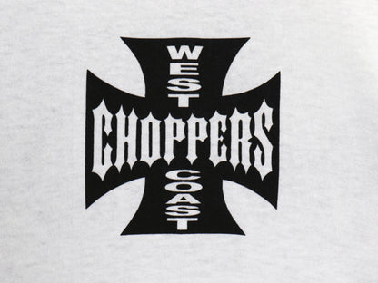 デッドストック 90s ★ WEST COAST CHOPPERS アイアンクロス ロゴ プリント Tシャツ メンズ L / オールド 初期 バイク チョッパー anvil 白