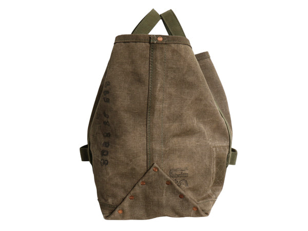GRABオリジナル ハンドメイド キャンバス コールバッグ / ヴィンテージ 50s US ARMY ミリタリー コットン ダッフル トート ツール オリーブ