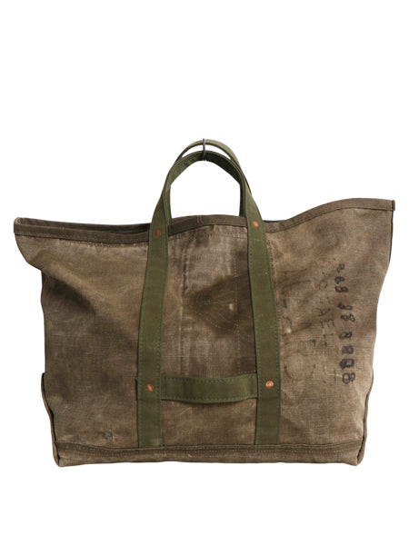 GRABオリジナル ハンドメイド キャンバス コールバッグ / ヴィンテージ 50s US ARMY ミリタリー コットン ダッフル トート ツール オリーブ