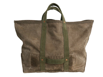GRABオリジナル ハンドメイド キャンバス コールバッグ / ヴィンテージ 50s US ARMY ミリタリー コットン ダッフル トート ツール オリーブ