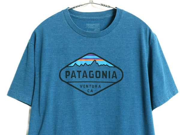 パタゴニア プリント 半袖 Tシャツ メンズ L / 17年製 アウトドア フィッツロイ クレスト グラフィック オーガニック コットン ポリ スリム