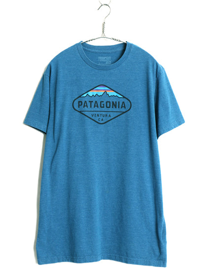 パタゴニア プリント 半袖 Tシャツ メンズ L / 17年製 アウトドア フィッツロイ クレスト グラフィック オーガニック コットン ポリ スリム
