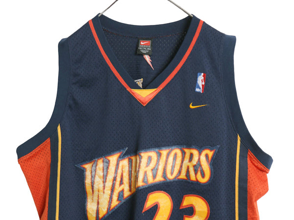 ウォリアーズ メッシュ タンクトップ メンズ XL / NBA オフィシャル ナイキ スウッシュ ユニフォーム ゲームシャツ バスケ 大きいサイズ 紺