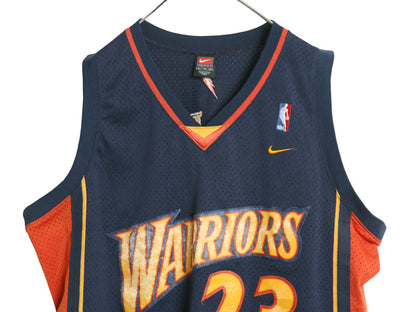 ウォリアーズ メッシュ タンクトップ メンズ XL / NBA オフィシャル ナイキ スウッシュ ユニフォーム ゲームシャツ バスケ 大きいサイズ 紺