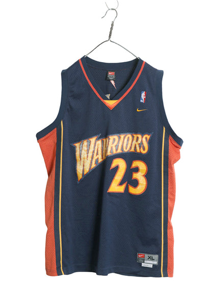 ウォリアーズ メッシュ タンクトップ メンズ XL / NBA オフィシャル ナイキ スウッシュ ユニフォーム ゲームシャツ バスケ 大きいサイズ 紺