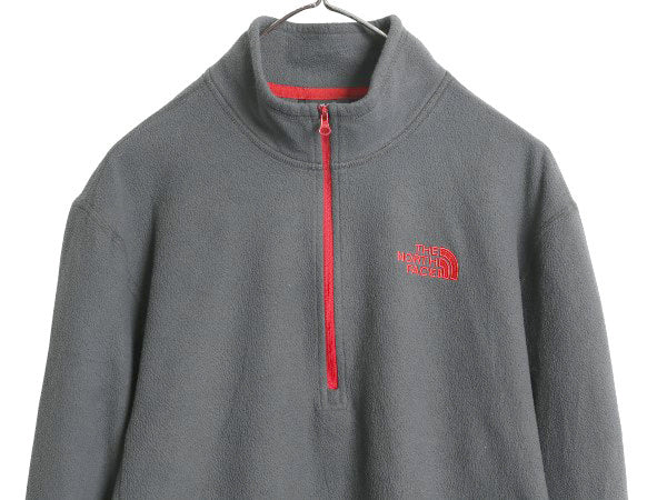 US企画 ノースフェイス TKA 100 フリース 長袖 Tシャツ メンズ L / アウトドア ロンT ハーフジップ プルオーバー ハイネック トップス 薄手