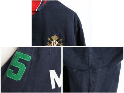 90s ポロ ラルフローレン 長袖 ラガーシャツ メンズ XL オールド ラグビー 長袖シャツ コットン ヘビーウェイト ナンバリング 大きいサイズ