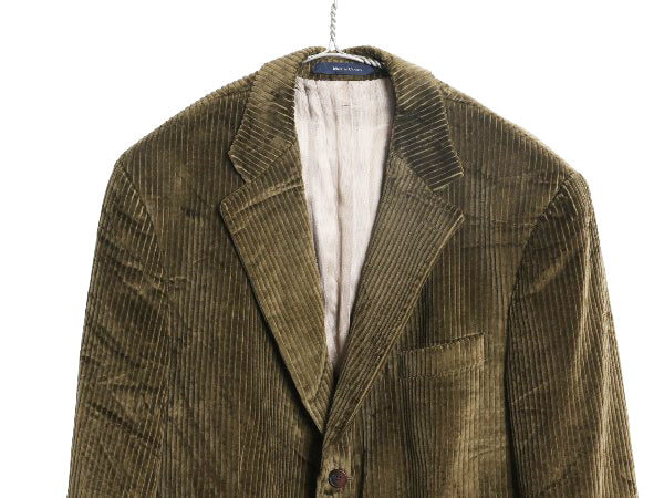 90s ラルフローレン 太畝 コーデュロイ テーラード ジャケット メンズ XL 程 古着 オールド ポロ ブレザー シンプル トラッド 大きいサイズ