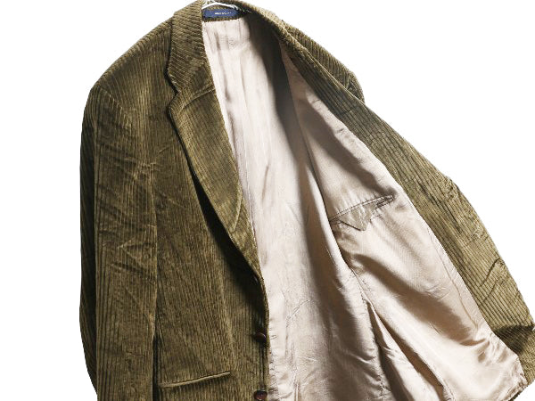 90s ラルフローレン 太畝 コーデュロイ テーラード ジャケット メンズ XL 程 古着 オールド ポロ ブレザー シンプル トラッド 大きいサイズ