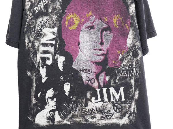 90s ★ ドアーズ 大判 プリント Tシャツ メンズ M / 古着 オールド 当時物 ジムモリソン グラフィック バンド ロック ヘビーウェイト 黒
