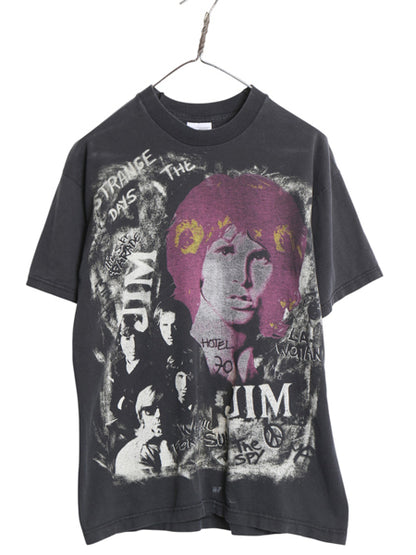 90s ★ ドアーズ 大判 プリント Tシャツ メンズ M / 古着 オールド 当時物 ジムモリソン グラフィック バンド ロック ヘビーウェイト 黒