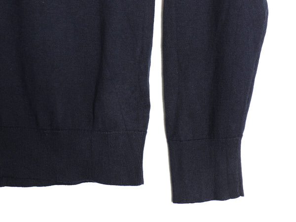 ブラックレーベル ローレン ラルフローレン セーター レディース XL / コットン レーヨン  キルティング ショルダーパッチ 大きいサイズ 紺