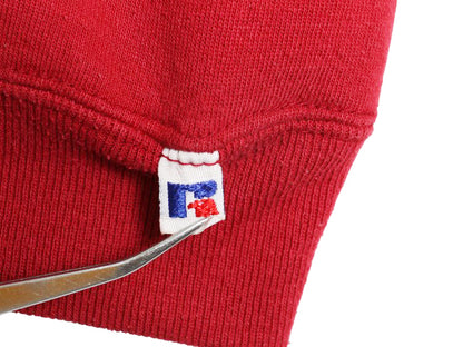 80s USA製 ラッセル 無地 スウェット メンズ レディース L 小さめ M 程 ヴィンテージ トレーナー 前V 裏起毛 ワンポイント ブランク エンジ