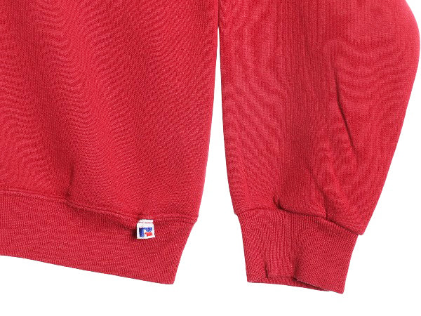 80s USA製 ラッセル 無地 スウェット メンズ レディース L 小さめ M 程 ヴィンテージ トレーナー 前V 裏起毛 ワンポイント ブランク エンジ