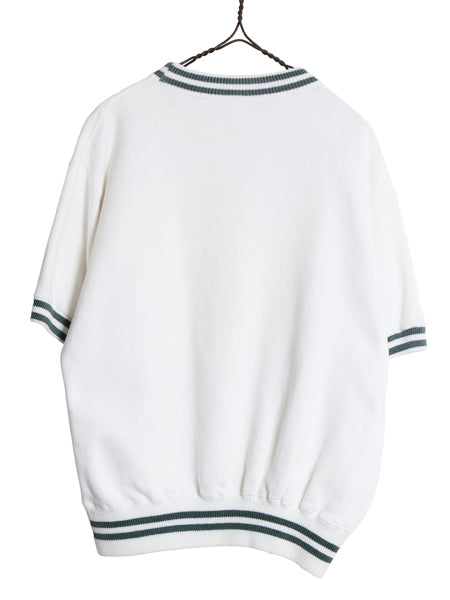 60s ランタグ ★ チャンピオン カレッジ プリント 半袖 スウェット メンズ M / 古着 ヴィンテージ USA製 リブライン トレーナー 裏起毛 白