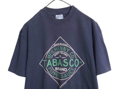 90s USA製 タバスコ 企業 プリント 半袖 Tシャツ メンズ L / 古着 オールド オフィシャル 当時物 シングルステッチ カットソー 半袖Tシャツ