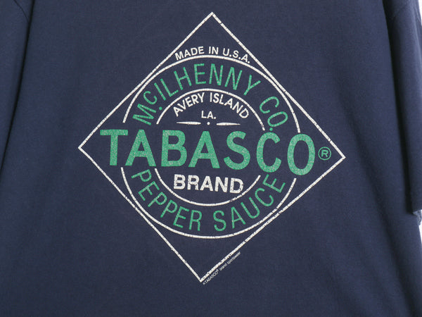 90s USA製 タバスコ 企業 プリント 半袖 Tシャツ メンズ L / 古着 オールド オフィシャル 当時物 シングルステッチ カットソー 半袖Tシャツ