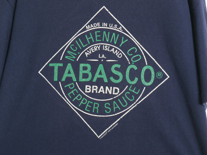 90s USA製 タバスコ 企業 プリント 半袖 Tシャツ メンズ L / 古着 オールド オフィシャル 当時物 シングルステッチ カットソー 半袖Tシャツ