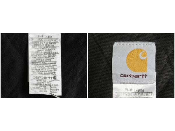 US企画 カーハート アクティブ ジャケット メンズ L 古着 ワーク ダック フード パーカー 中綿 キルティング ライナー ブルゾン ジャンパー