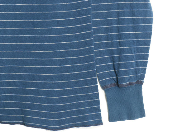 70s USA製 デュオフォールド ヘンリーネック ボーダー 長袖 Tシャツ メンズ S 小さめ XS 程/ ヴィンテージ ロンT アンダーシャツ 2レイヤー