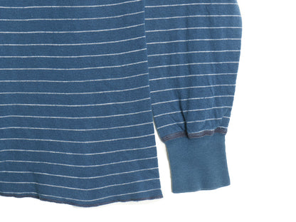 70s USA製 デュオフォールド ヘンリーネック ボーダー 長袖 Tシャツ メンズ S 小さめ XS 程/ ヴィンテージ ロンT アンダーシャツ 2レイヤー