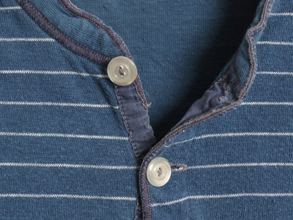 70s USA製 デュオフォールド ヘンリーネック ボーダー 長袖 Tシャツ メンズ S 小さめ XS 程/ ヴィンテージ ロンT アンダーシャツ 2レイヤー