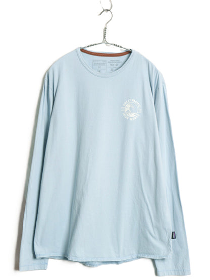 パタゴニア 葛飾北斎 浮世絵 プリント 長袖 Tシャツ メンズ M 22年製 アウトドア ロンT カットソー ロングスリーブ イラスト ライト ブルー