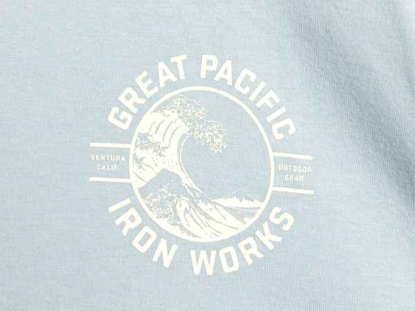 パタゴニア 葛飾北斎 浮世絵 プリント 長袖 Tシャツ メンズ M 22年製 アウトドア ロンT カットソー ロングスリーブ イラスト ライト ブルー