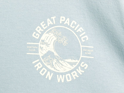 パタゴニア 葛飾北斎 浮世絵 プリント 長袖 Tシャツ メンズ M 22年製 アウトドア ロンT カットソー ロングスリーブ イラスト ライト ブルー