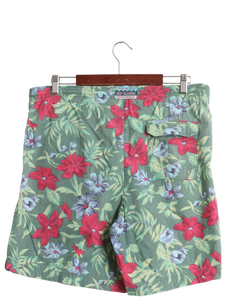 90s オールド ギャップ  総柄 ショートパンツ メンズ M コットン アロハ ボタニカル スイム ショーツ 短パン 海パン 水陸両用 インナー付き