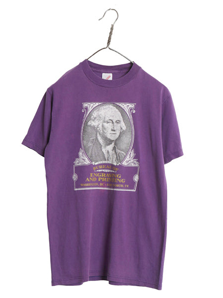 90s USA製 パロディ イラスト プリント Tシャツ メンズ S / オールド アート グラフィック キャラクター ヘビーウェイト 半袖Tシャツ 紫