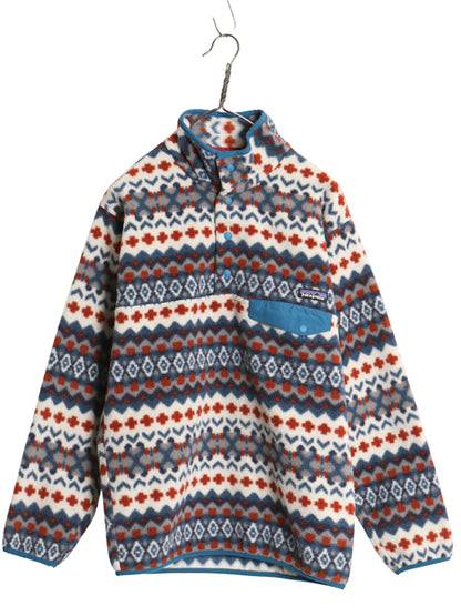 パタゴニア 総柄 シンチラ スナップT メンズ S / 15年製 プルオーバー フリース ジャケット ブルゾン ジャンパー ハイネック マルチカラー