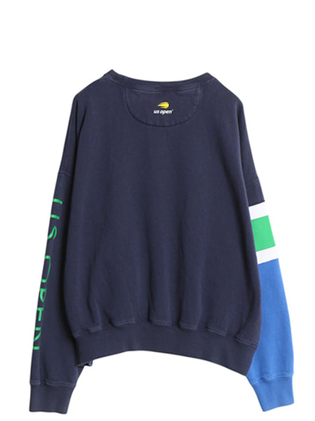 ポロ ラルフローレン プリント スウェット メンズ レディース XL / 袖 プリント ライン 切替 裏起毛 US オープン 限定 テニス 大きいサイズ