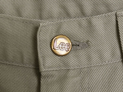 60s 70s USA製 ★ Lee Leens コットン パンツ メンズ 32 32 / 古着 ヴィンテージ スリム テーパード カツラギ ノータック カーキ アイビー