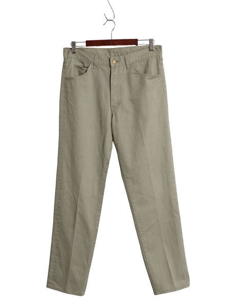 60s 70s USA製 ★ Lee Leens コットン パンツ メンズ 32 32 / 古着 ヴィンテージ スリム テーパード カツラギ ノータック カーキ アイビー