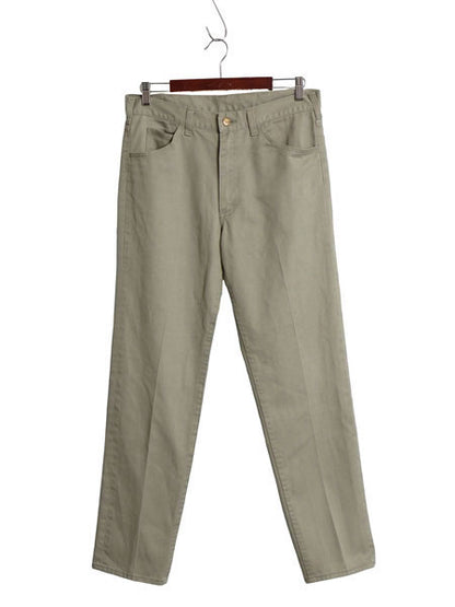 60s 70s USA製 ★ Lee Leens コットン パンツ メンズ 32 32 / 古着 ヴィンテージ スリム テーパード カツラギ ノータック カーキ アイビー