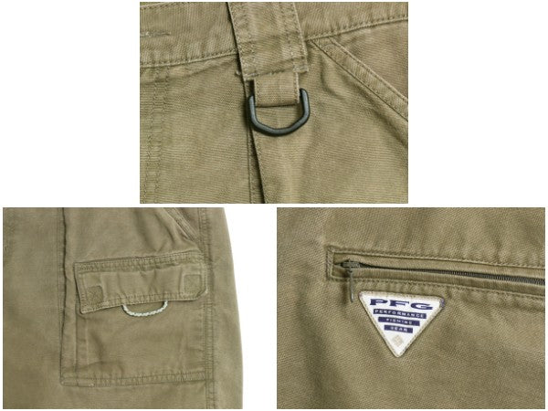コロンビア PFG コットン フィッシング ショーツ メンズ L 古着 アウトドア サファリ ショートパンツ 短パン ノータック キャンバス カーゴ