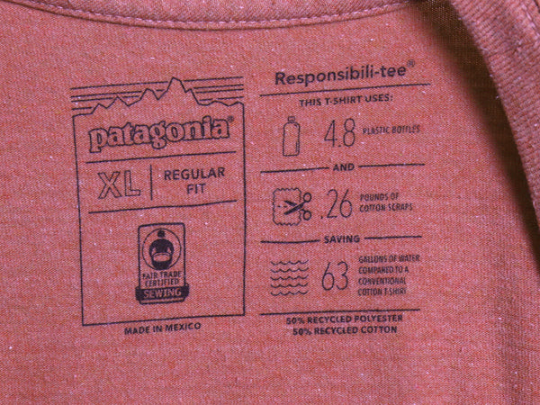 パタゴニア 両面 プリント 半袖 Tシャツ メンズ XL / 古着 19年製 カットソー P6 バックプリント ボックスロゴ クルーネック 大きいサイズ
