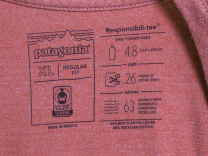 パタゴニア 両面 プリント 半袖 Tシャツ メンズ XL / 古着 19年製 カットソー P6 バックプリント ボックスロゴ クルーネック 大きいサイズ