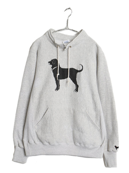 90s The Black Dog ドッグ プリント ハイネック スウェット メンズ レディース L オールド 犬 裏起毛 トレーナー リバース タイプ 厚手 灰