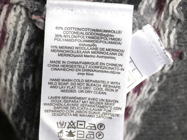 ブルックスブラザーズ フェアアイル 総柄 ニット セーター レディース L / コットン ウール ノルディック 薄手 マルチカラー クルーネック