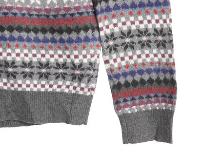 ブルックスブラザーズ フェアアイル 総柄 ニット セーター レディース L / コットン ウール ノルディック 薄手 マルチカラー クルーネック