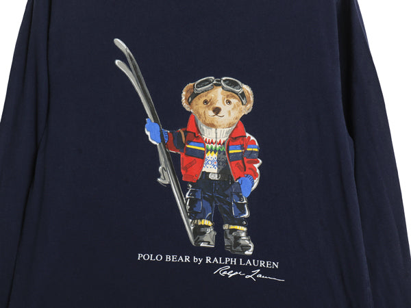 ポロベア ポロ ラルフローレン プリント 長袖 Tシャツ キッズ L レディース S 程 キャラクター ロンT ロングスリーブ コットン カットソー