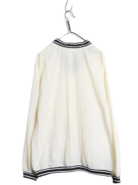 90s ナイキ ナイロン ジャケット メンズ L オールド プルオーバー スウッシュ Vネック ブルゾン ウィンドブレーカー ウォームアップ ピステ