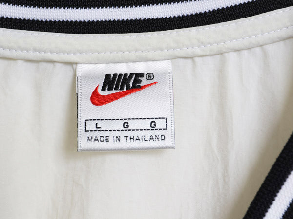 90s ナイキ ナイロン ジャケット メンズ L オールド プルオーバー スウッシュ Vネック ブルゾン ウィンドブレーカー ウォームアップ ピステ