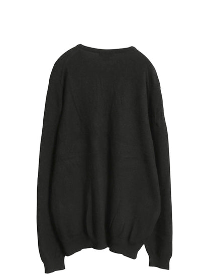 イギリス製 ブルックスブラザーズ Vネック ニット セーター メンズ XL / 100% カシミヤ 長袖ニット 無地  シンプル 大きいサイズ ブラック