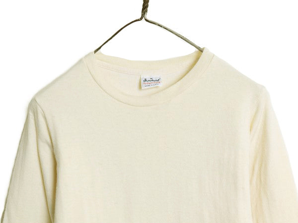 80s USA製 デュオフォールド 2レイヤー 長袖 Tシャツ M メンズ 小さめ S / ヴィンテージ ロンT アンダーシャツ 無地 ストレッチ ナチュラル