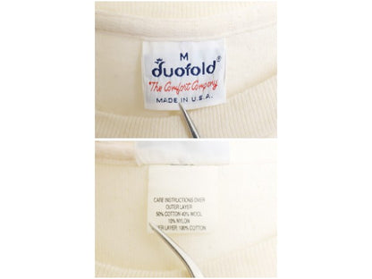 80s USA製 デュオフォールド 2レイヤー 長袖 Tシャツ M メンズ 小さめ S / ヴィンテージ ロンT アンダーシャツ 無地 ストレッチ ナチュラル