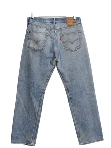 雰囲気系 90s USA製 リーバイス 501 デニム パンツ メンズ 35 32 / オールド ストレート ジーンズ ジーパン ヒゲ アタリ クラッシュ リペア
