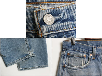 雰囲気系 90s USA製 リーバイス 501 デニム パンツ メンズ 35 32 / オールド ストレート ジーンズ ジーパン ヒゲ アタリ クラッシュ リペア